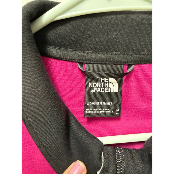 Women's The North Face Pink & Black Quarter-Zip Sweatshirt M - Picture 2 of 3